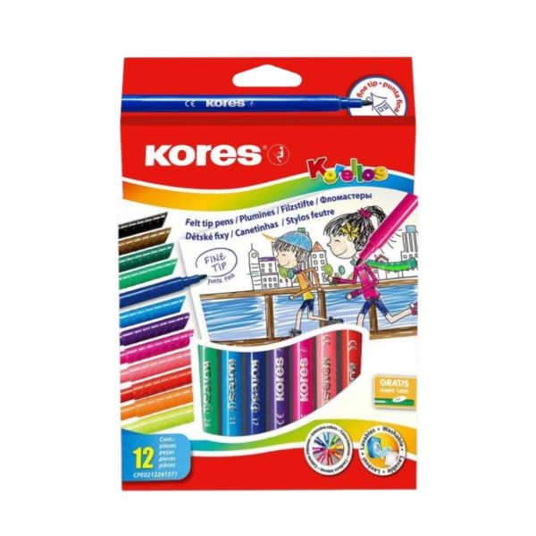 Маркеры Kores 12 цветов Washable – 35361