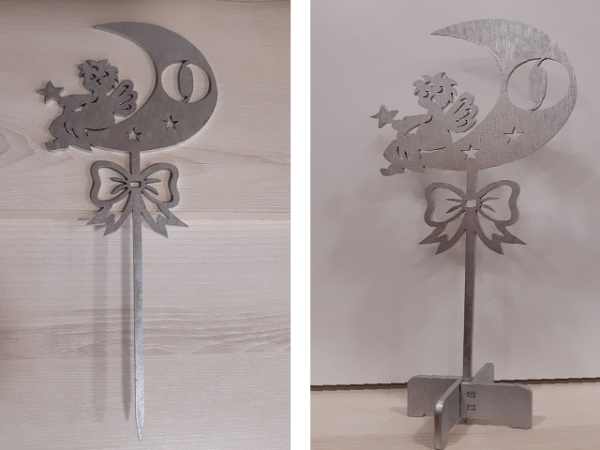 Топпер из дерева с подставкой – Луна цифра 0 – 32 833