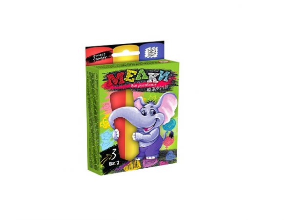 Мел для рисования на асфальте, MEGA 3 шт 22981