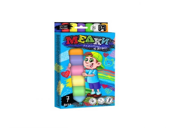 Мел для рисования на асфальте, MEGA 7 шт 22985
